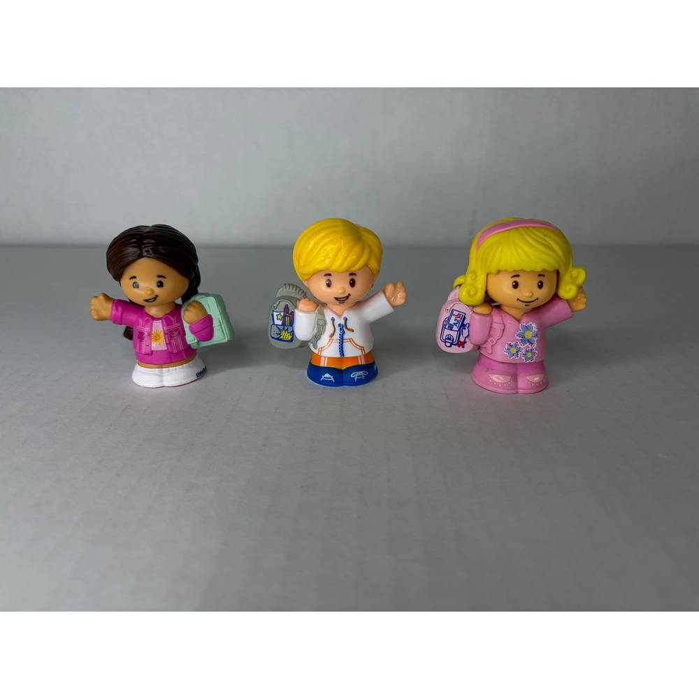 Fisher-Price Little People School Friends Figures Lot of 3 Backpacks Students